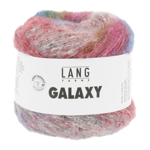 Lang Yarns Galaxy Fb. 03 Blau / Rot / Pink - Merino Alpaka Garn