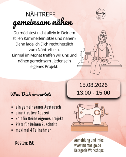 Nähtreff - kreative Auszeit - 15.08.2026 (13:00 - 15:00)