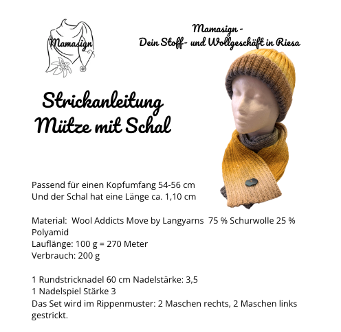 eBook - Strickanleitung klassische Mütze & kurzer Schal im Rippenmuster– PDF eBook zum Download