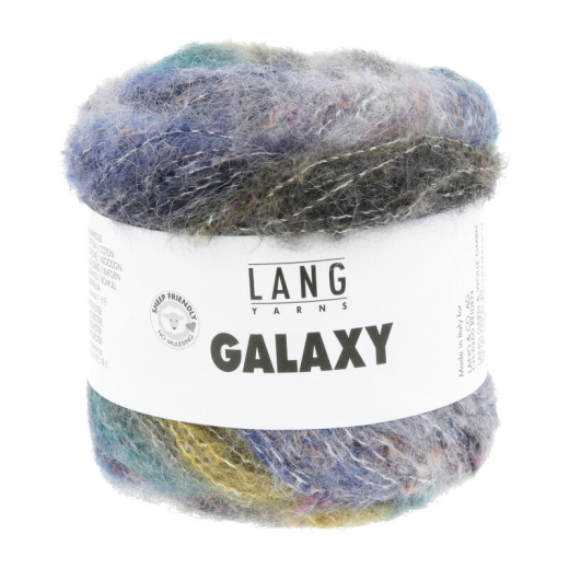 Lang Yarns Galaxy  Fb. 04 Grau / Blau / Gelb - Merino-Alpaka-Garn