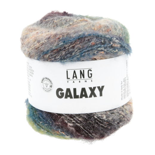 Lang Yarns Galaxy Fb. 06 Schwarz / Grün / Beige - Merino-Alpaka-Garn