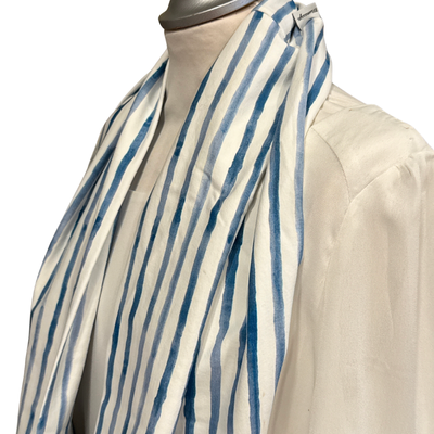 Jersey Loopschal blau weiß gestreift - Loop für Damen