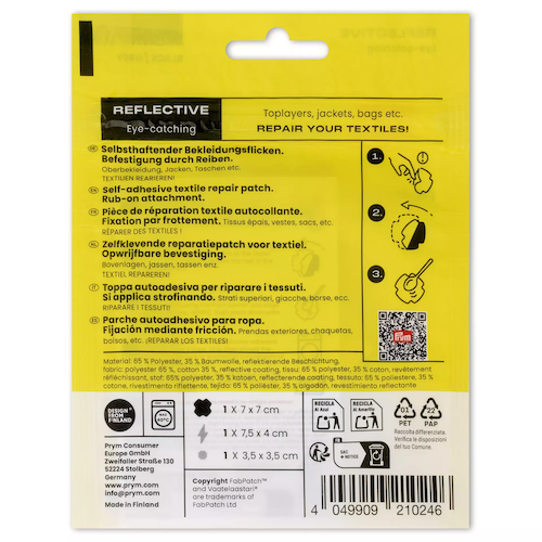 Rub-on Patch REFLECTIVE schwarz/grau – reflektierende Reparaturflicken