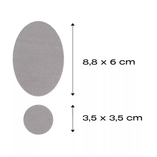 Rub-on Patch MERINO hellgrau – Reparaturflicken für Strick und Wolle