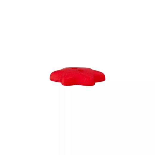 Polyesterknopf Stern rot 2-Loch 15 mm