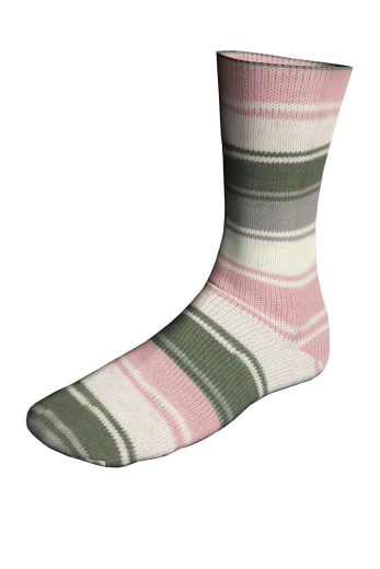 Twin SOXX 6-FACH - rosa/offwhite/grün - Lang Yarns Sockenwolle