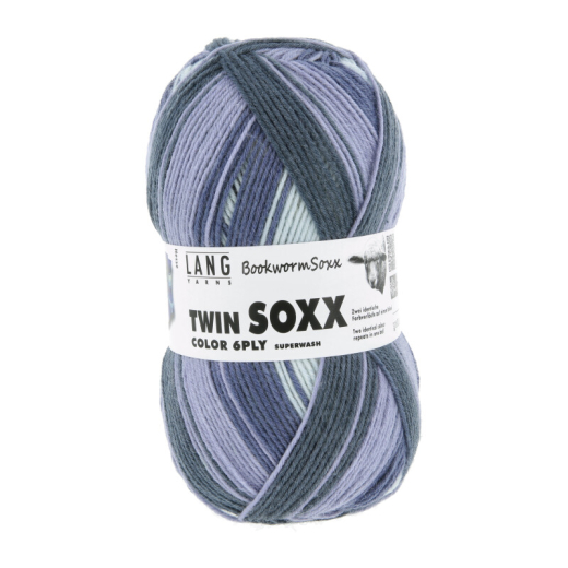 Twin SOXX 6-FACH - blau/eisblau/offwhite - Lang Yarns Sockenwolle