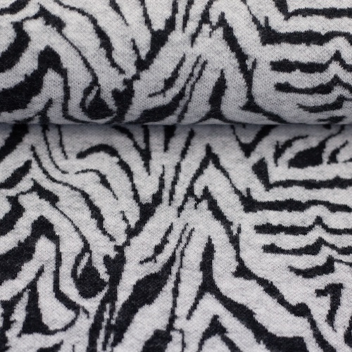 Jacquard Jersey - Tiger schwarz / weiß - Emily von Swafing