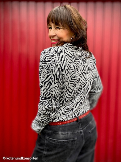 Jacquard Jersey - Tiger schwarz / weiß - Emily von Swafing