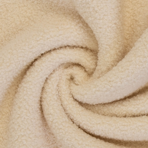 Teddy – Bouclé-Fleece in naturweiß