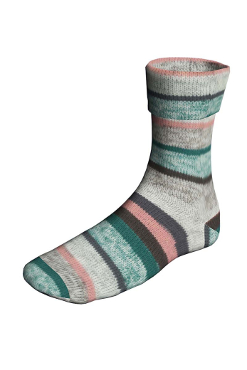 Super Soxx 4-fach Candy Soxx Taffy in Lachs, Petrol (Fb. 591), Sockenwolle von Lang Yarns