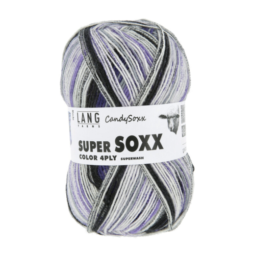 Super Soxx 4-fach Candy Soxx Mochi in lila, dunkelblau (Fb. 594), Sockenwolle von Lang Yarns