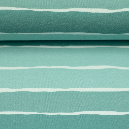 French Terry - FLUFFY by Mrs Mint Design - Streifen in mint