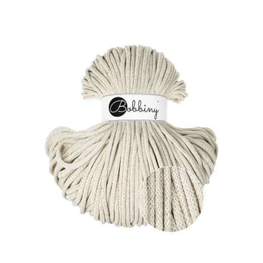 Bobbiny Premium 5 mm Flechtkordeln in Shiny Cashmere Beige