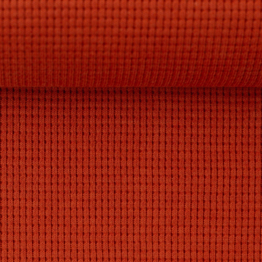 Clarissa Waffeljersey Uni Terracotta