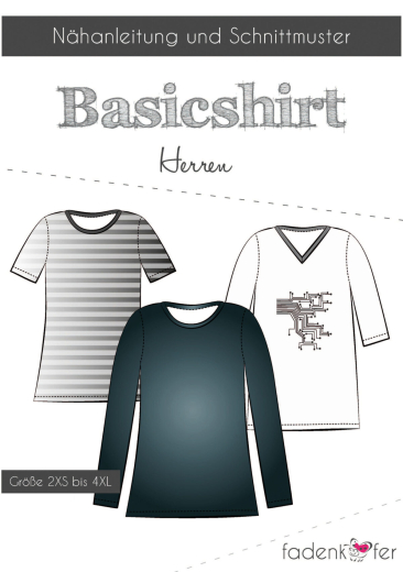 Fadenkäfer Papierschnittmuster Basicshirt HERREN  • Gr. 2XS - 4XL