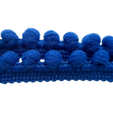 Pomponborte 12mm jeansblau