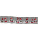 Webband 20mm Muster Weihnachtszwerge Webband 20mm Muster Weihnachtszwerge