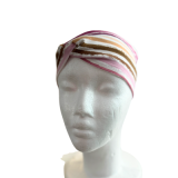 Knotenstirnband weiß mit bunten Streifen Knotenstirnband weiß mit bunten Streifen