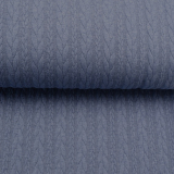 Zopfstrick Jacquard uni jeansblau