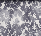 Baumwoll Mako Jersey blau weiß – Blättermuster-