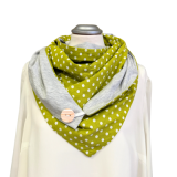 Wickelschal mit Punkten in grün mit Punkten