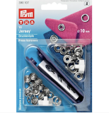 Nähfrei-Druckknopf Jersey, Zackenring, 10mm, silberfarbig (390107)