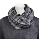 karierter Loopschal aus Jacquard Jersey in grau