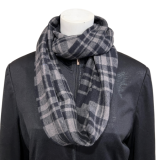 karierter Loopschal aus Jacquard Jersey in grau