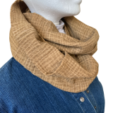 Musselinloop im used-Look in ocker