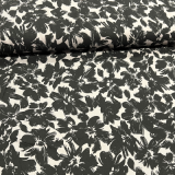Viskose Webware floral Schwarz/grau