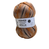 Ferner Lungauer Sockenwolle 6-fach Fb. 472 -hellbraun/orange/dunkelblau