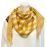 Musselintuch kariert senfgelb Musselintuch kariert senfgelb