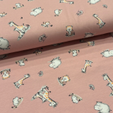 Baumwolljersey - baby animals rose