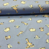 Baumwolljersey - baby animals blau
