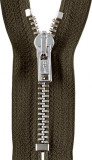 Reißverschluss olive - silber 8cm - nicht teilbar Reißverschluss olive - silber 8cm - nicht teilbar