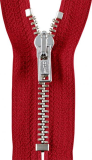 Reißverschluss rot - silber 10cm - nicht teilbar