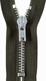 Reißverschluss olive - silber 14cm - nicht teilbar