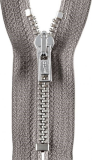 Reißverschluss grau - silber 16cm - nicht teilbar