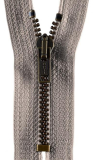 Reißverschluss grau - gold 16cm - nicht teilbar