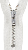 Reißverschluss weiß - silber 16cm - nicht teilbar Reißverschluss weiß - silber 16cm - nicht teilbar