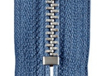 Reißverschluss hellblau - silber 18cm - nicht teilbar