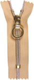 Spiralreißverschluss gold 20cm - nicht teilbar Spiralreißverschluss gold 20cm - nicht teilbar