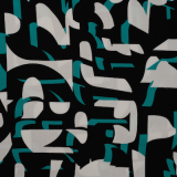 Viskose Chally -schwarz/smaragd - grafisch