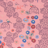 In the Garden by Bienvenido - Blumen / Vögel rosa