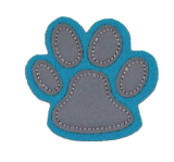 Glünz - Applikation Pfote petrol - reflektierend