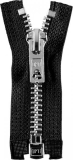 Reißverschluss schwarz - silber 65cm - teilbar