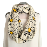 Viskoseloop - creme mit Blüten Viskoseloop - creme mit Blüten