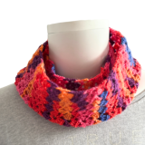 Strickloop - Kurzloop aus Sockenwolle - rosa/rot/blau