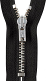 Reißverschluss schwarz - silber 10cm - nicht teilbar Reißverschluss schwarz - silber 10cm - nicht teilbar